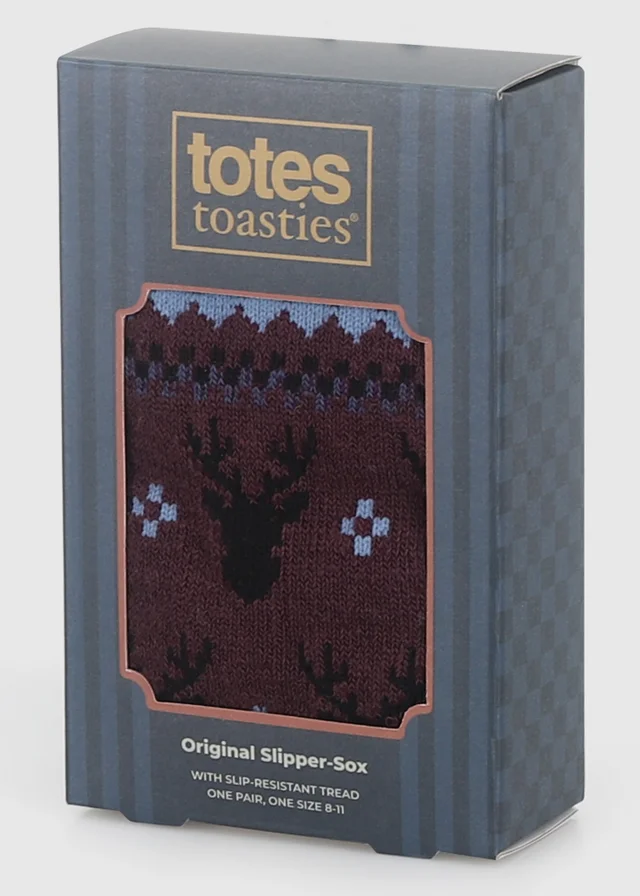 Totes Stag Red Original Slipper-Sox