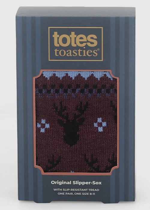 Totes Stag Red Original Slipper-Sox - One Size Image 6