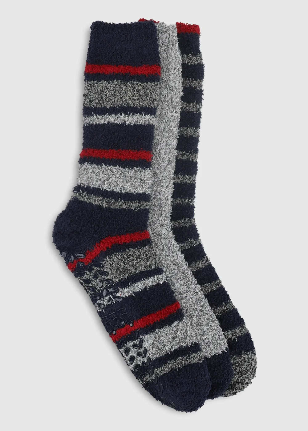 Totes 3 pack Navy Mix Blue Super Soft Cosy Slipper-Sox - One Size Image 1