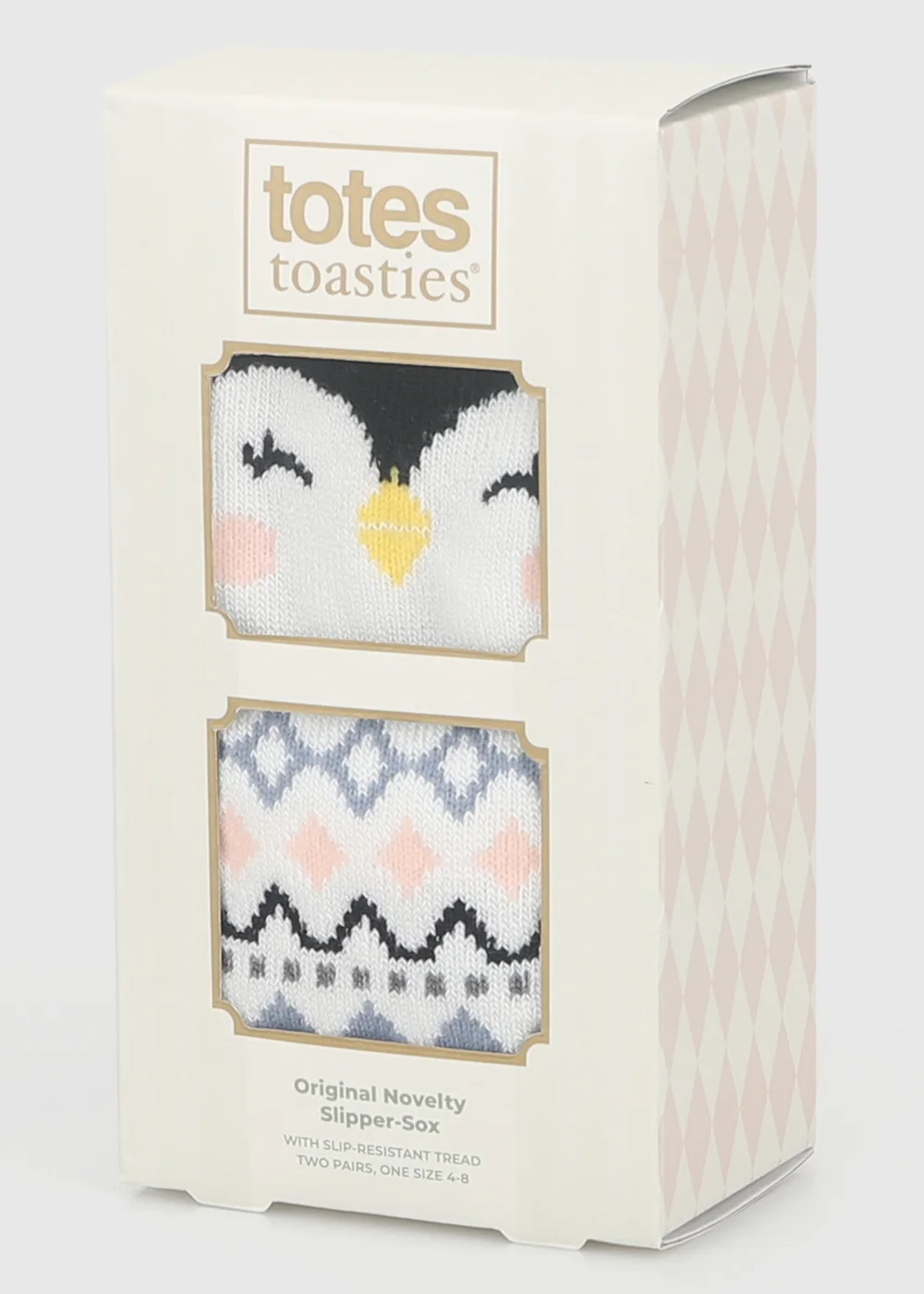 Totes 2 pack Penguin Grey Original Slipper-Sox - One Size Image 2