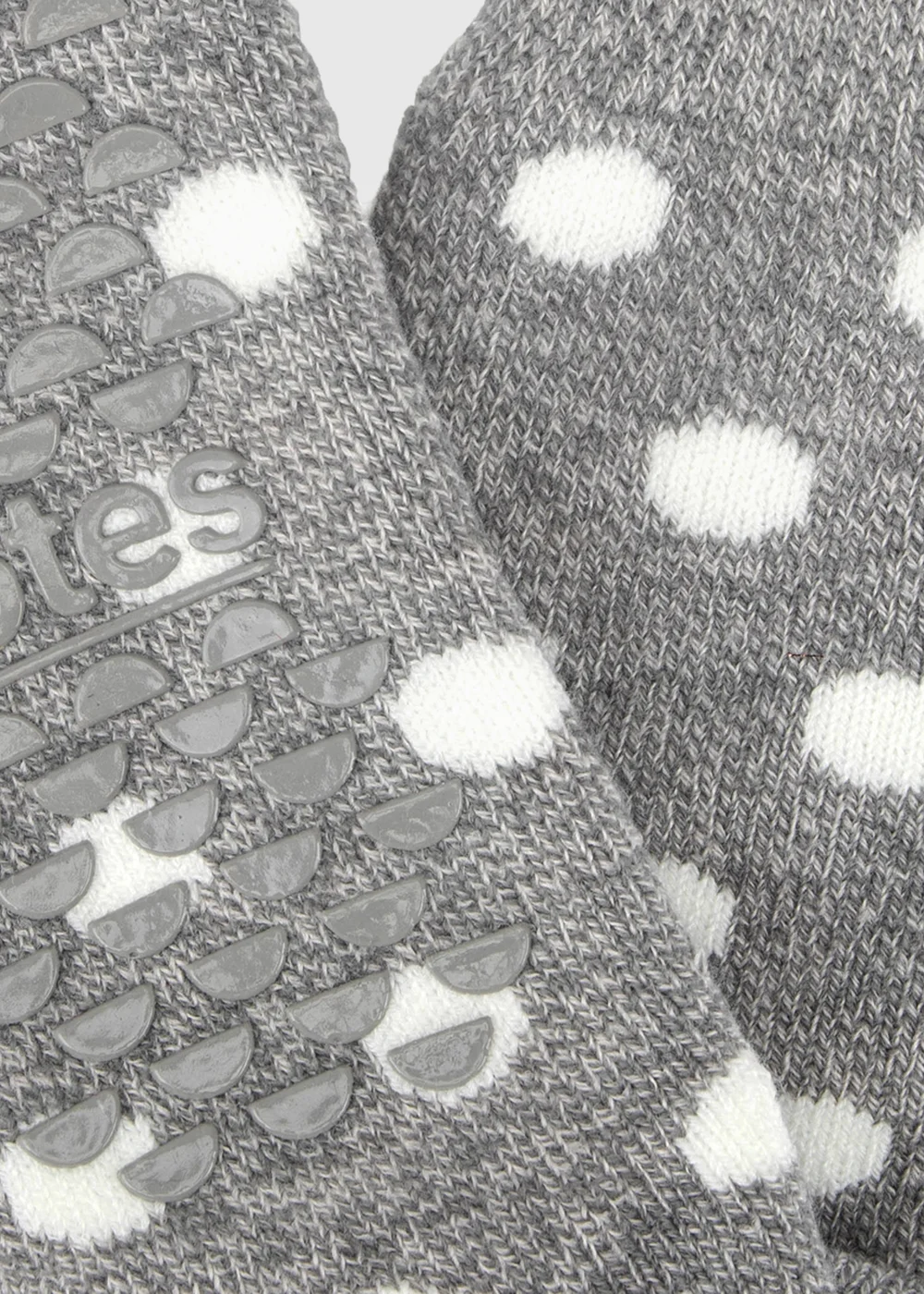 Totes Spotty Grey Brushed Thermal Original Slipper-Sox - One Size Image 5