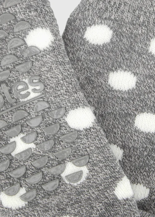 Totes Spotty Grey Brushed Thermal Original Slipper-Sox - One Size Image 5