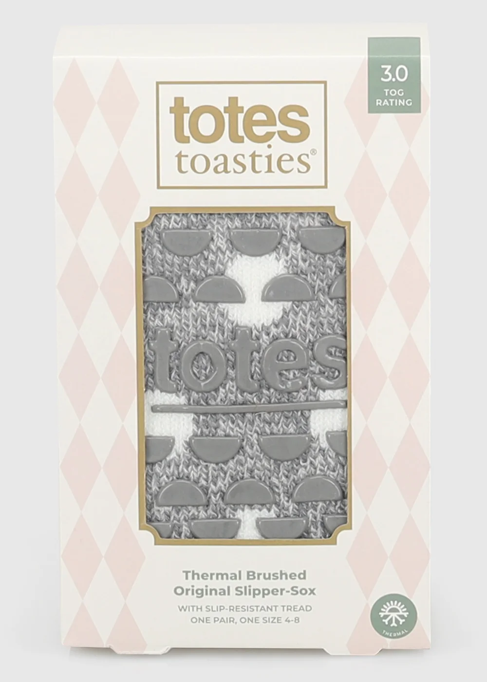 Totes Spotty Grey Brushed Thermal Original Slipper-Sox - One Size Image 6