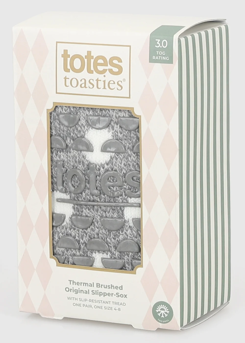 Totes Spotty Grey Brushed Thermal Original Slipper-Sox - One Size Image 2