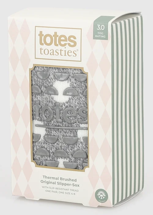 Totes Spotty Grey Brushed Thermal Original Slipper-Sox - One Size Image 2
