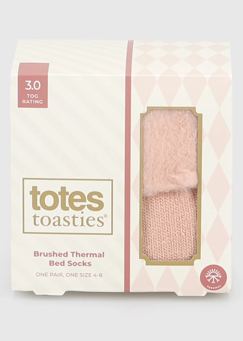 Totes Dusky Pink Pink Brushed Thermal Bed Socks - One Size Image 6