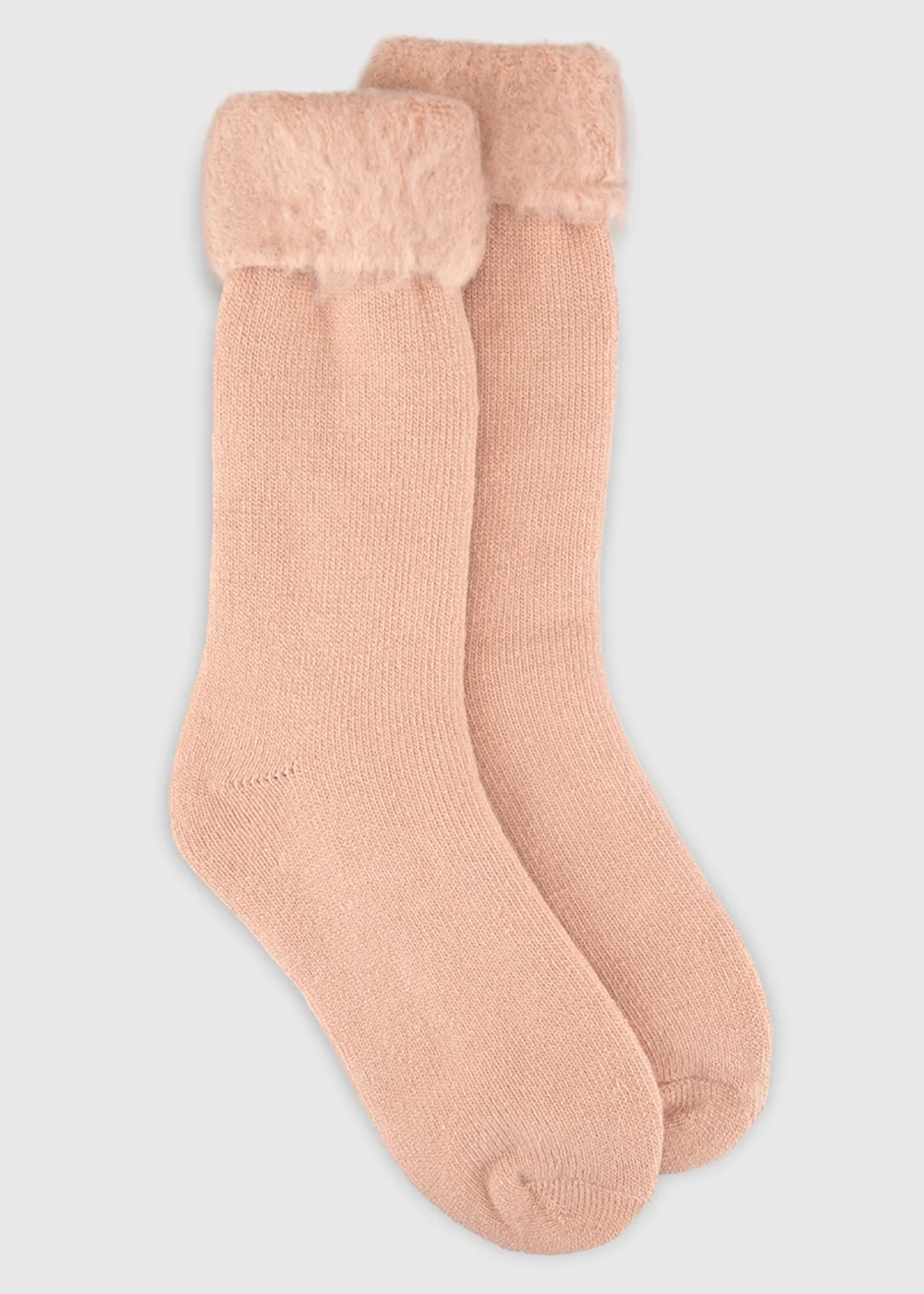 Totes Dusky Pink Pink Brushed Thermal Bed Socks - One Size Image 1