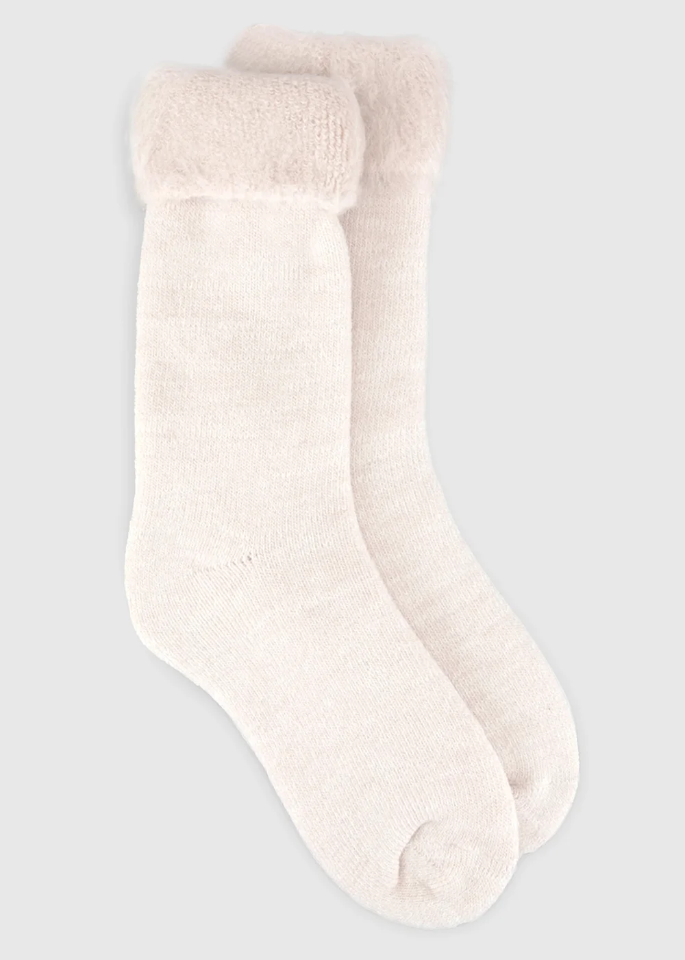Totes Oat Natural Brushed Thermal Bed Socks - One Size Image 1