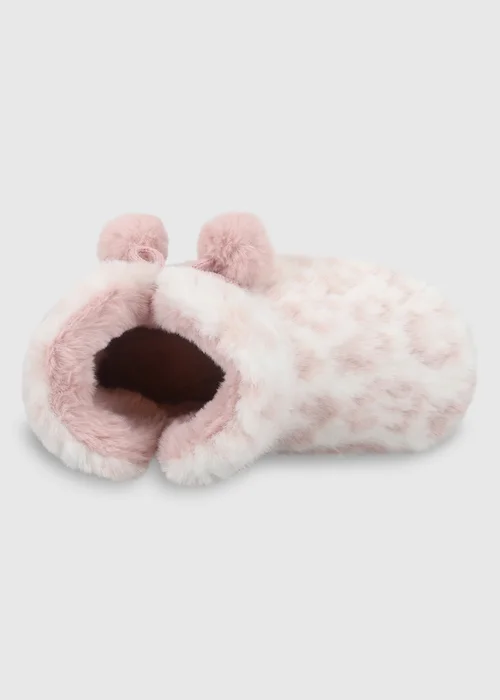 Totes Kids Pink/White Pink Faux Fur Boot Slippers - 9-10 Image 6