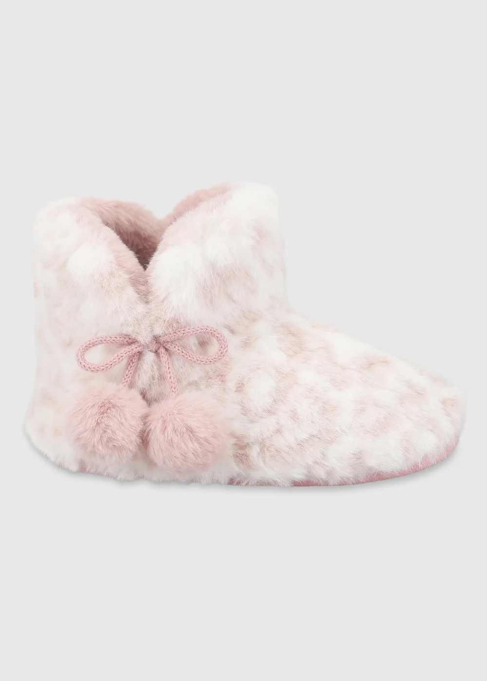 Totes Kids Pink/White Pink Faux Fur Boot Slippers - 9-10 Image 1