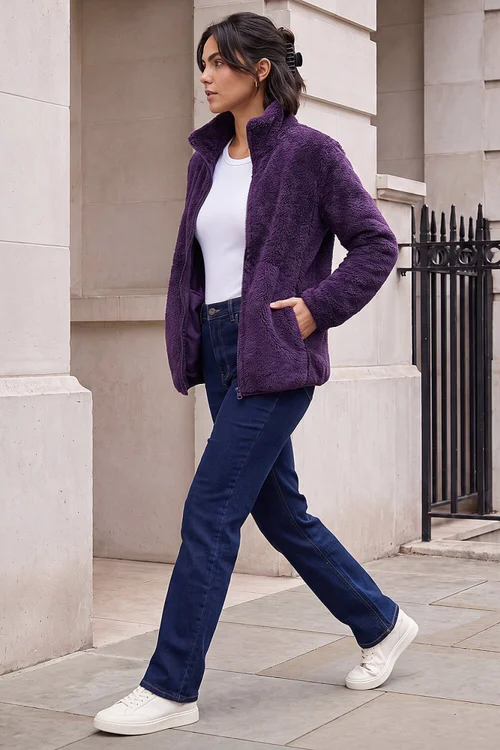 Roman Purple Sherpa Fleece Jacket - XL Image 4