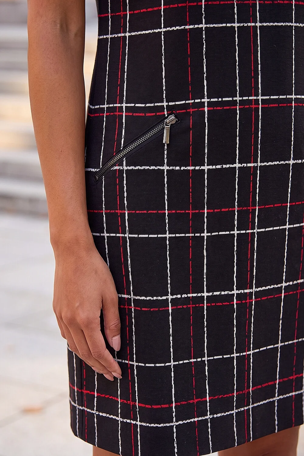 Roman Black Check Shift Dress - 14 Image 4