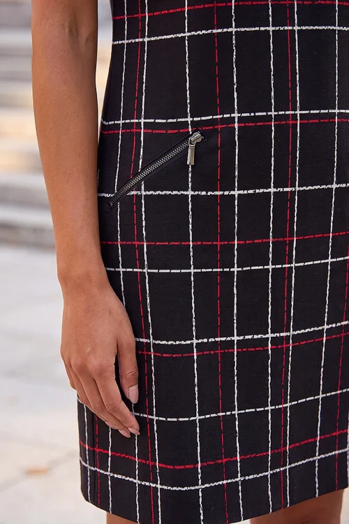 Roman Black Check Shift Dress - 14 Image 4