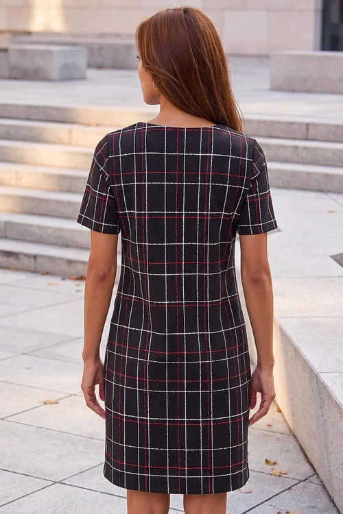 Roman Black Check Shift Dress - 14 Image 3