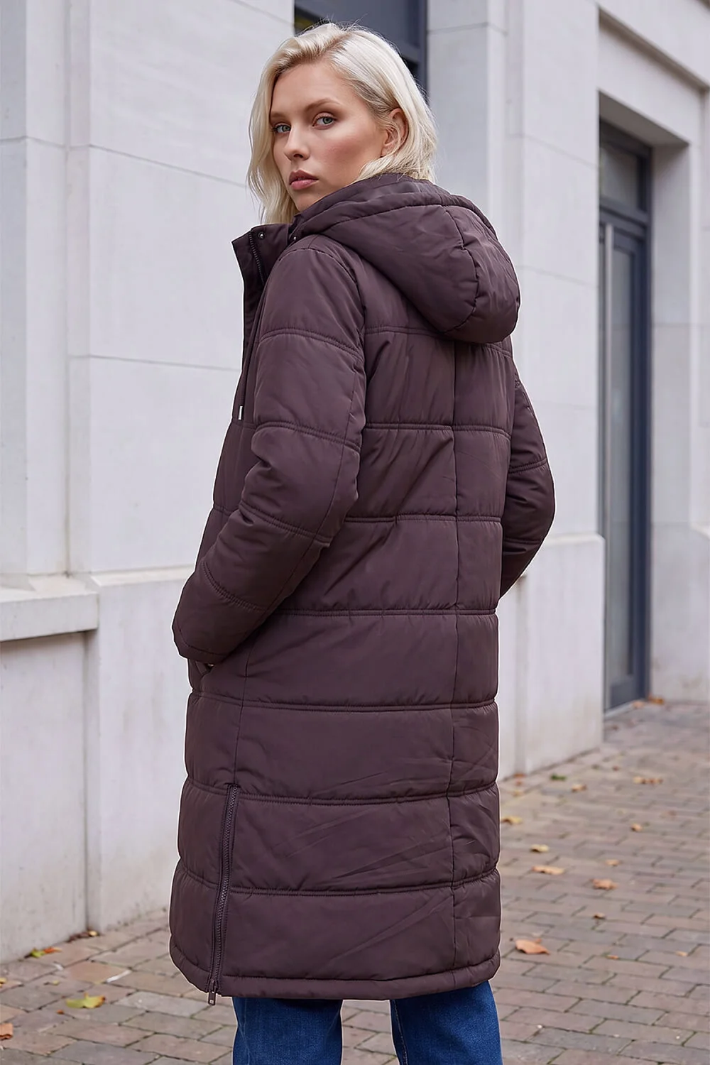 Roman Chocolate Petite Oversized Puffer Coat - 8 Image 2