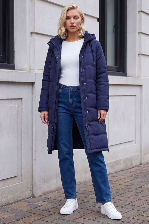 Roman Navy Petite Oversized Puffer Coat - 10 Image 2