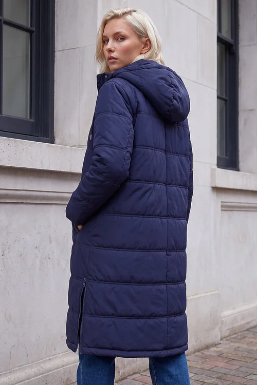Roman Navy Petite Oversized Puffer Coat - 10 Image 3