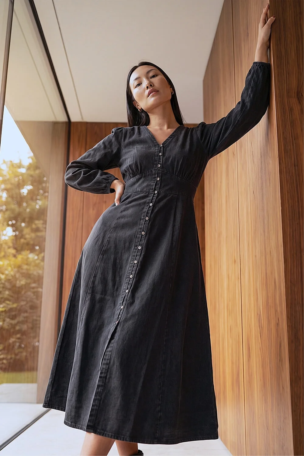 Roman Black Button Through Midi Dress - 18 Image 2