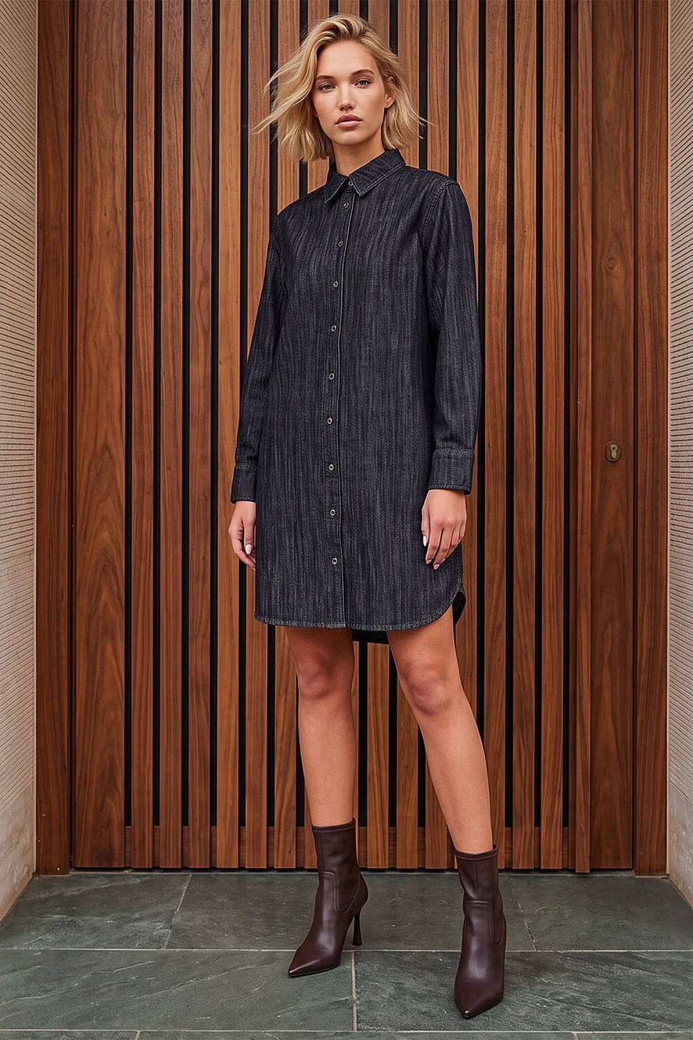 Roman Black Button Through Shirt Dress - 16 Image 2
