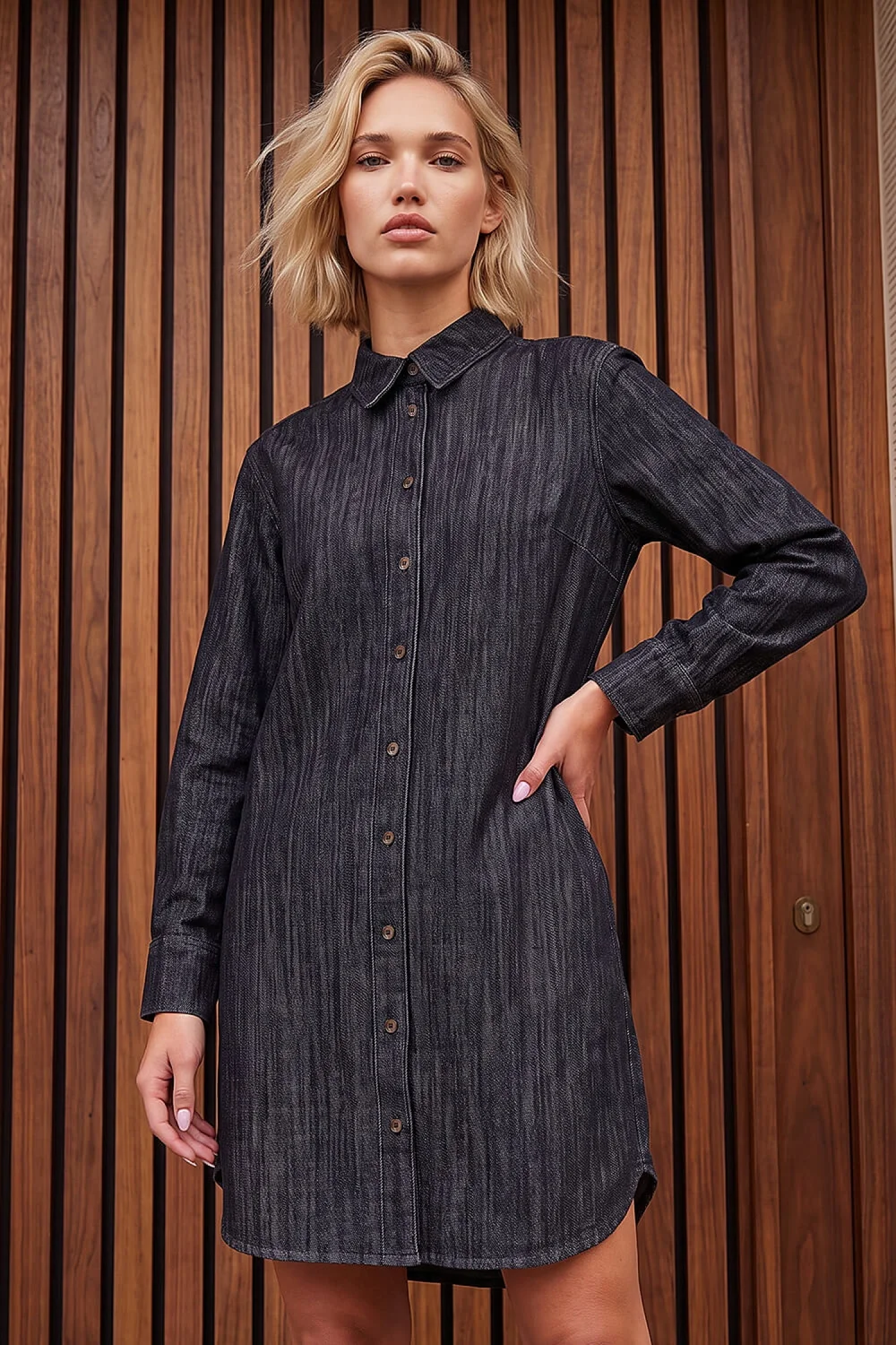 Roman Black Button Through Shirt Dress - 16 Image 1