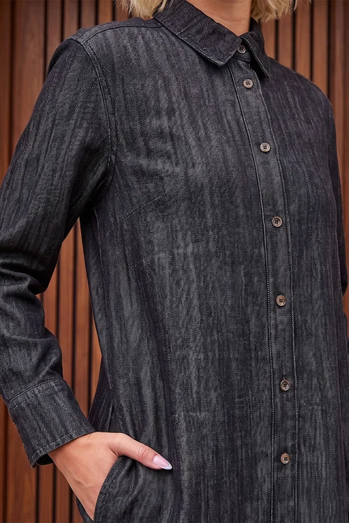 Roman Black Button Through Shirt Dress - 16 Image 4
