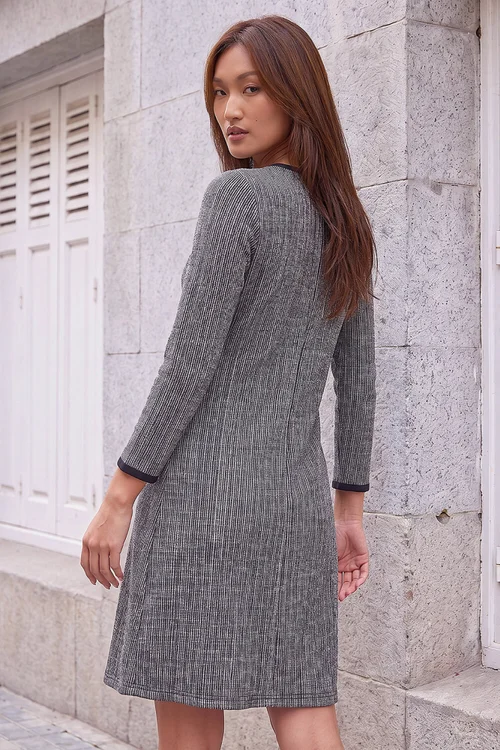 Roman Grey Textured Border Dress - 12 Image 3