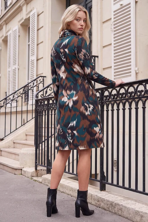 Roman Green Petite Stretch Button Dress - 16 Image 3