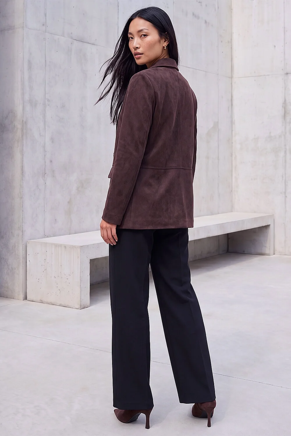 Roman Chocolate Suedette Lined Blazer - 12 Image 3