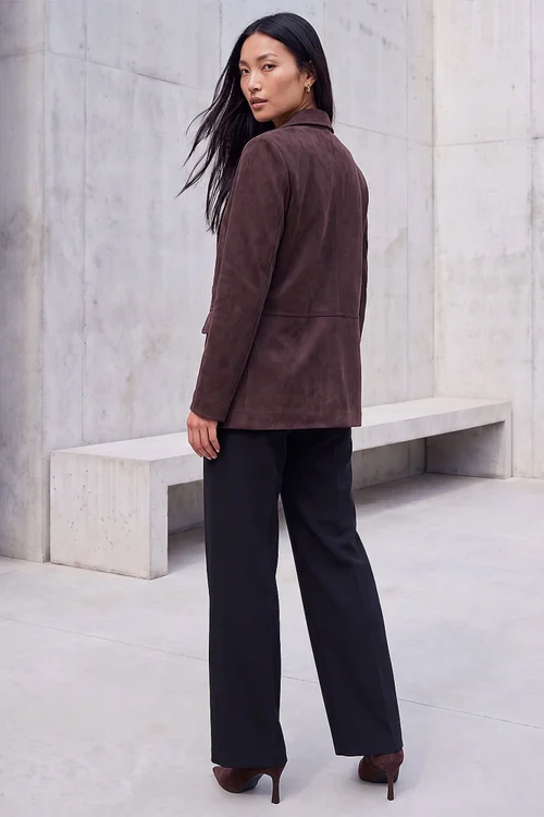 Roman Chocolate Suedette Lined Blazer - 12 Image 3