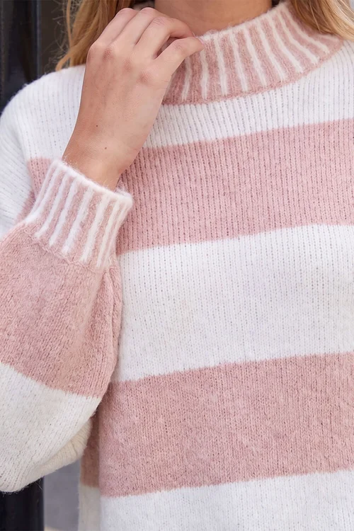 Roman Light Pink Stripe Knitted Jumper - 20 Image 4