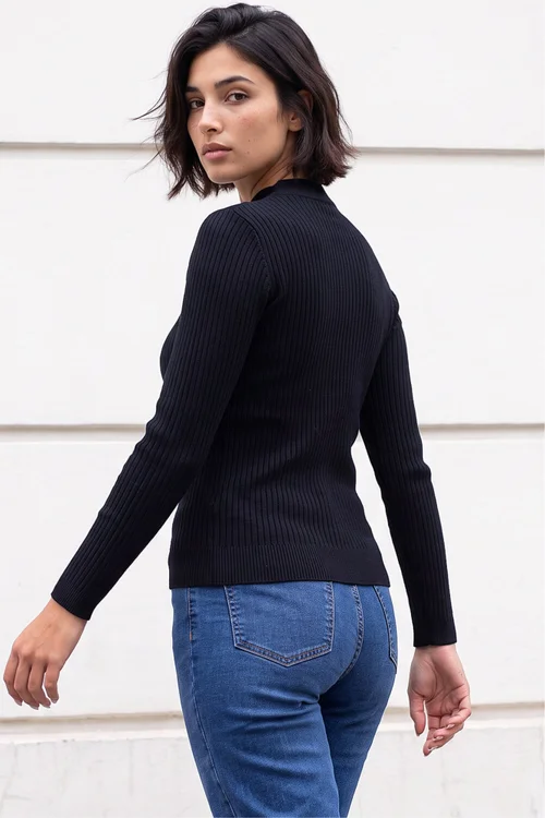Roman Black Petite Cable Knit Turtleneck Jumper - 14 Image 2