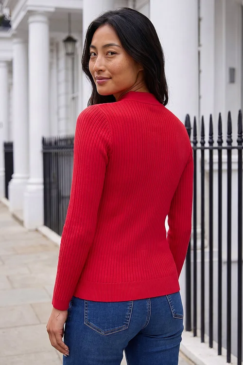 Roman Red Petite Cable Knit Turtleneck Jumper - 8 Image 2