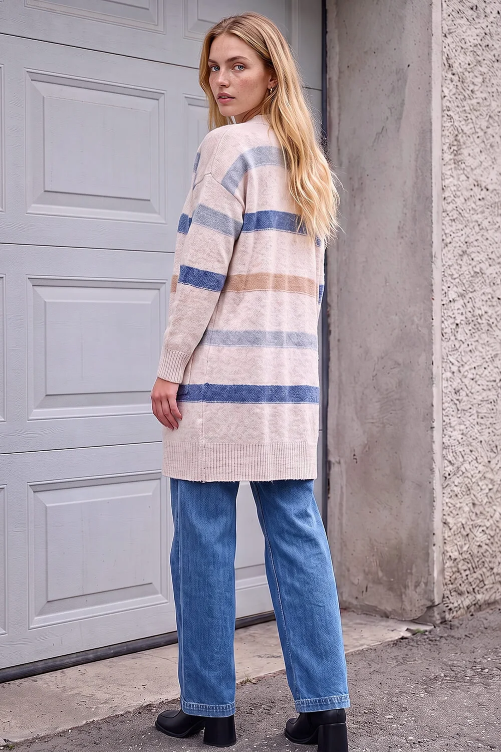Roman Stone Soft Knit Stripe Cardigan - 14 Image 3