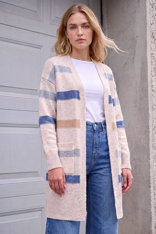 Roman Stone Soft Knit Stripe Cardigan - 14 Image 1