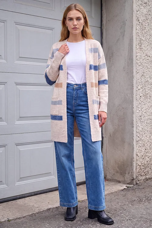Roman Stone Soft Knit Stripe Cardigan - 14 Image 2