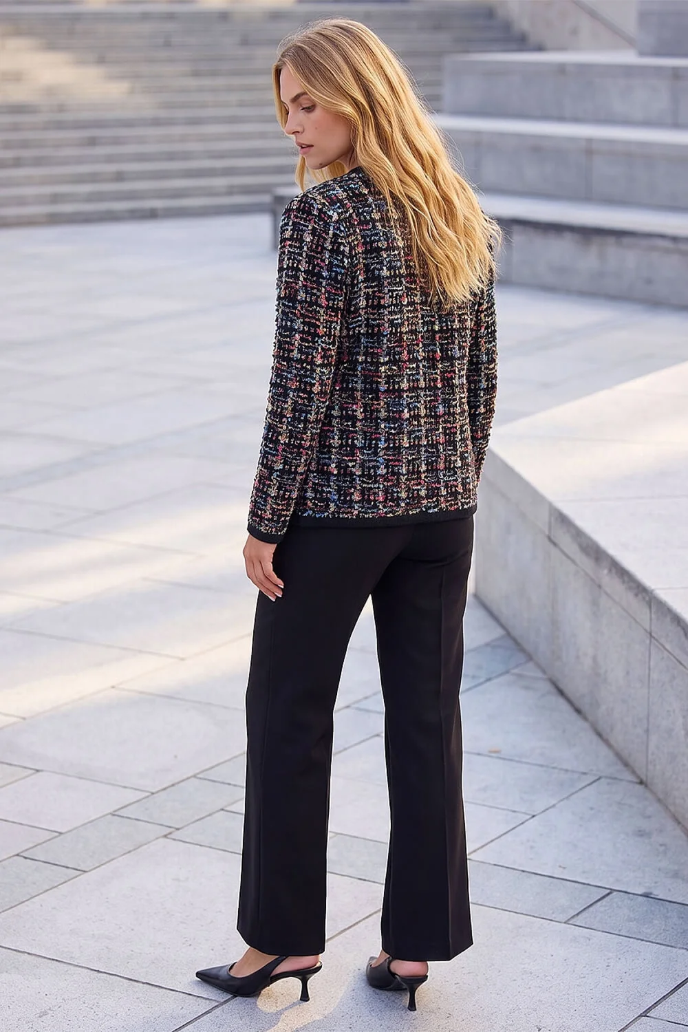 Roman Black Sparkle Tweed Knit Cardigan - 18 Image 3