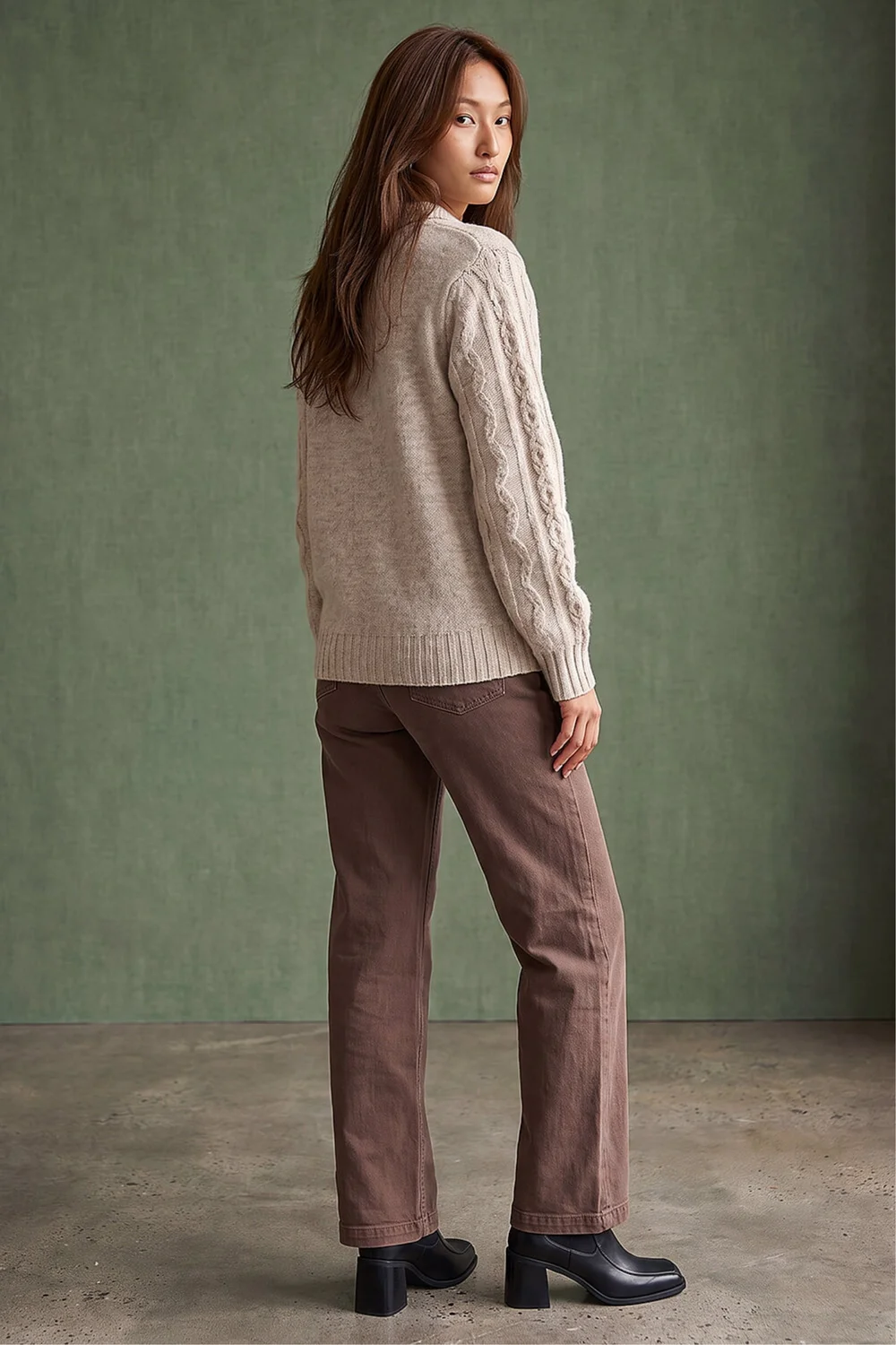 Roman Stone Cable Knit Henley Jumper - 18 Image 3