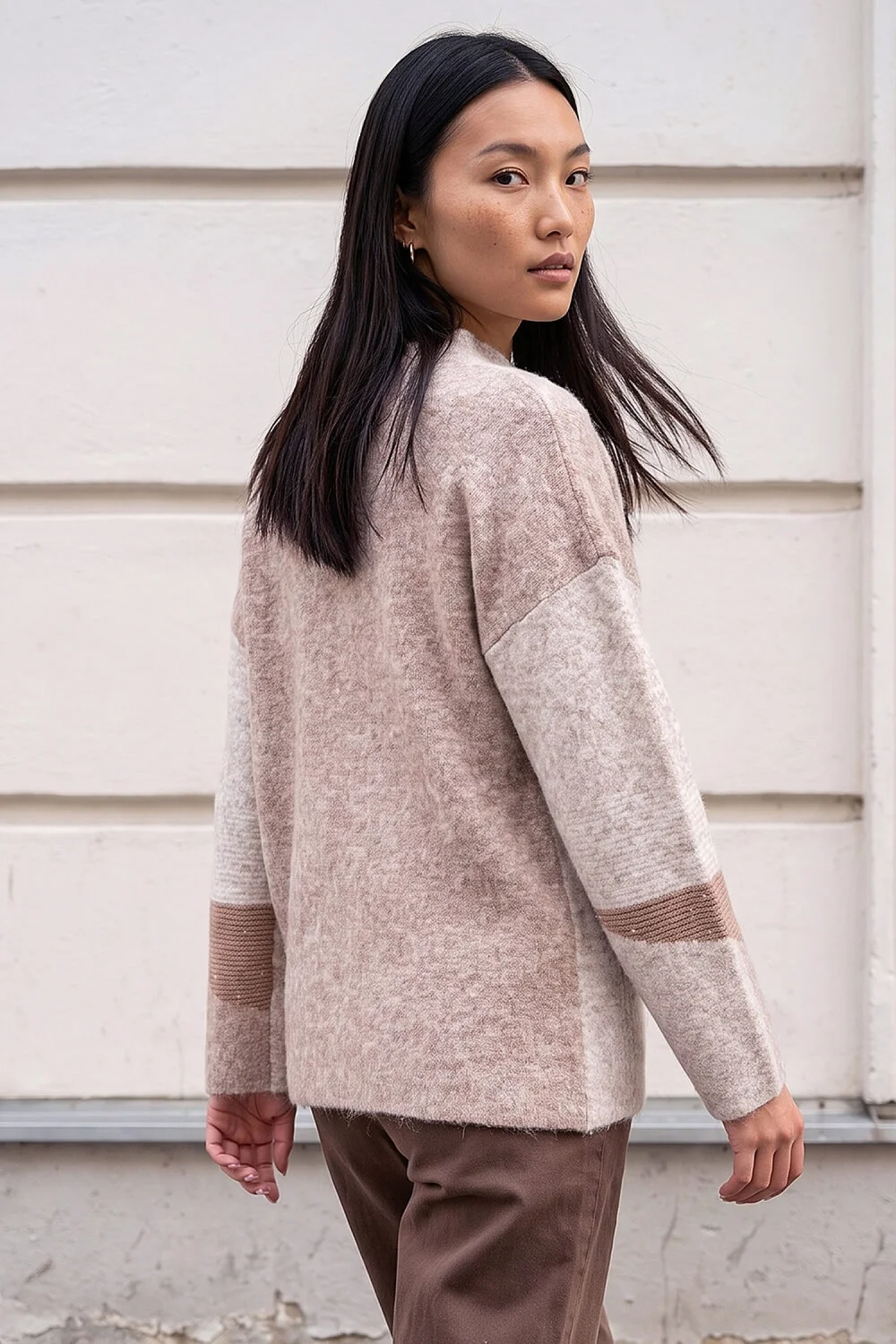 Roman Beige Colour Block Knit Jumper - 14 Image 2