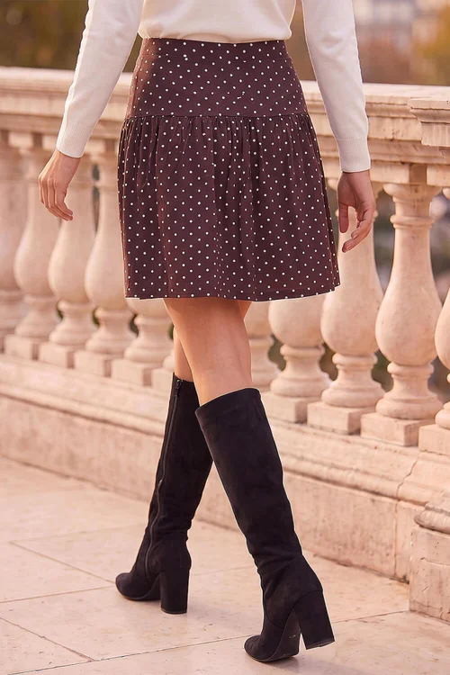 Roman Chocolate Polka Dot Frill Skirt - 12 Image 3