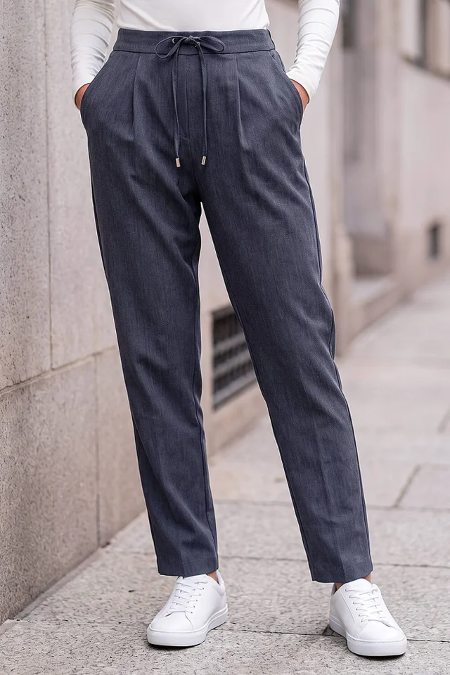 Roman Indigo Petite Drawstring Narrowed Leg Trouser