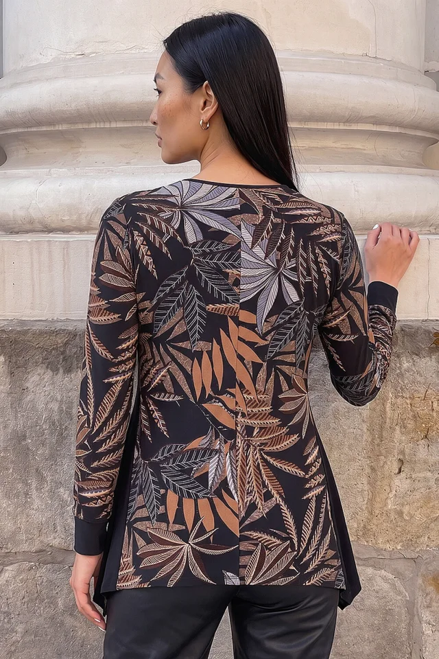 Roman Mocha Fern Asymmetric Panel Top