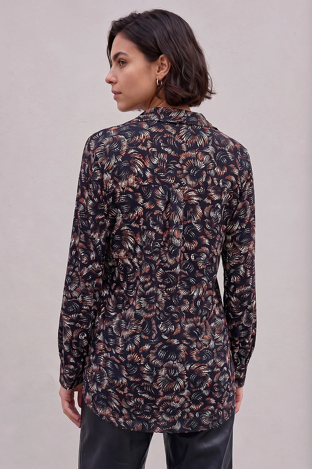 Roman Navy Abstract Puff Print Shirt - 14 Image 2
