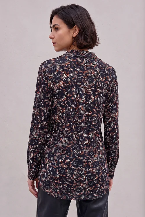 Roman Navy Abstract Puff Print Shirt - 14 Image 2