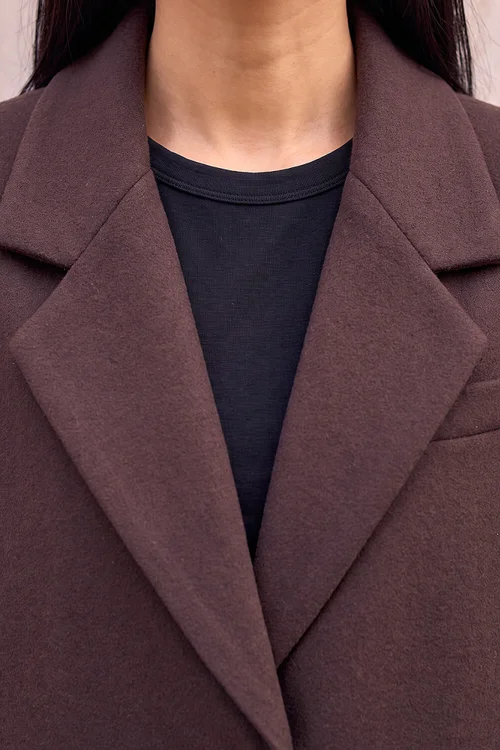 Roman Chocolate Smart Single Breasted Coat - 12 Image 4