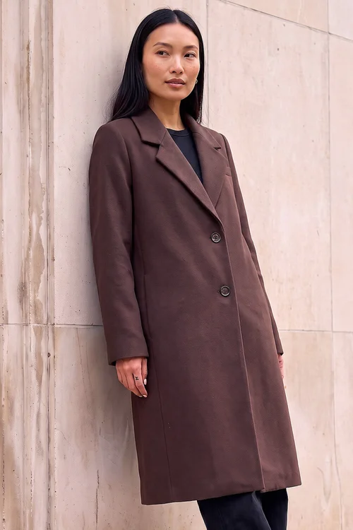 Roman Chocolate Smart Single Breasted Coat - 12 Image 2