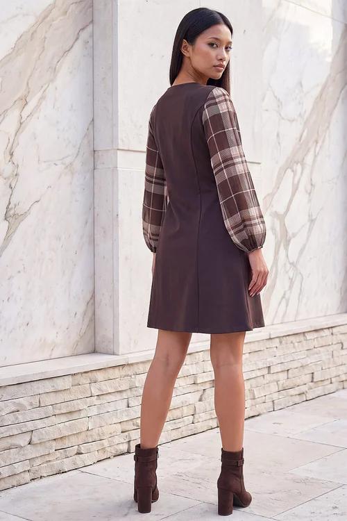 Roman Chocolate Petite Button Down Dress - 14 Image 3