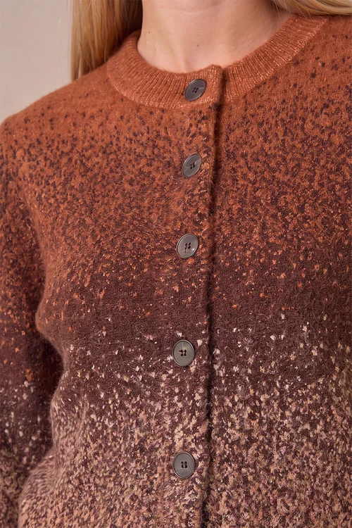 Roman Brown Space Dye Crew Cardigan - 10 Image 4