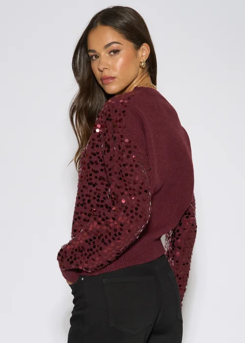 Gini London Mulberry Sequin Long Sleeves Knit Jumper - L/XL Image 2