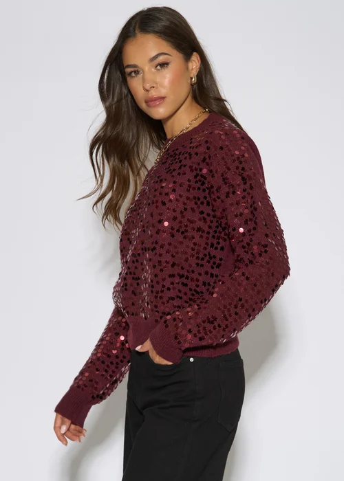 Gini London Mulberry Sequin Long Sleeves Knit Jumper - L/XL Image 4