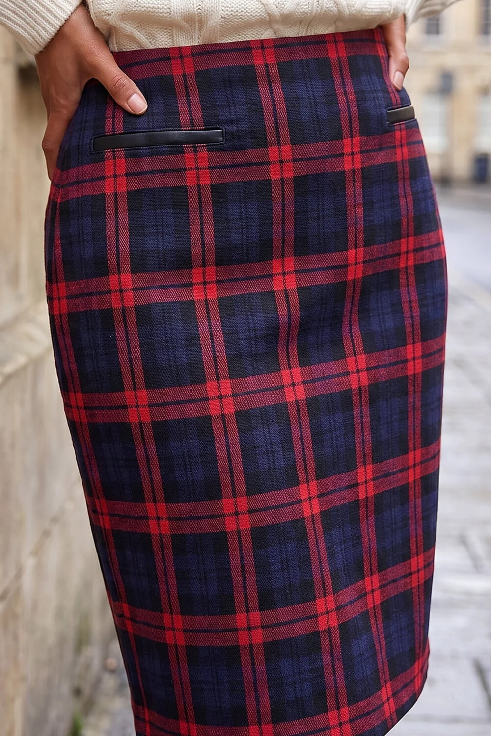 Roman Red Check Print Skirt - 18 Image 4